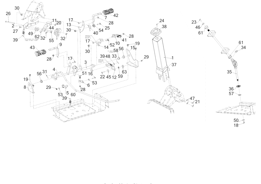 Pedals Diagram and Parts List for RZT-S50KH (17ARCBDQ056)(2017) Cub Cadet Lawn Tractor